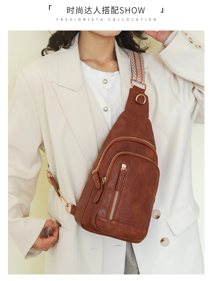 Women Bag Fashion Sling Bag for Woman High Quality PU Leather Pack Crossbody Chest Bolsa Feminina Sacs À Main Shoulder Messenger