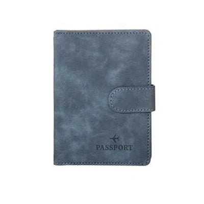 Leather Passport Holder Covers Case Waterproof Travel Credit Card Wallet Cute Passport Book for Women/Men Buckle Passport Cover