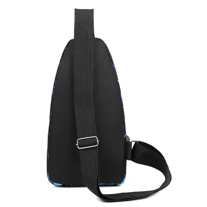 Unisex Square Chest Bag - Korean Style Camo Sling Pack (Oxford Canvas Crossbody Purse for Men/Women)