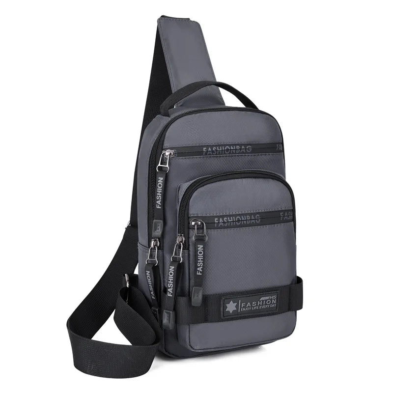 Chest Bag For Men New Large Capacity Shoulder Travel Lightweight Nylon Crossbody Bag Backpack