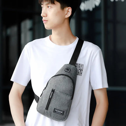 Men's Oxford Cloth Crossbody Bag New Trend Chest Bag Fashionable and Portable Shoulder Bag