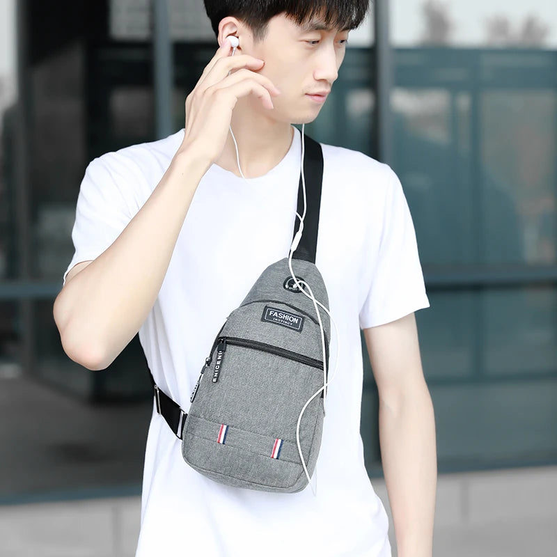 Chest Bag Men's One Shoulder Crossbody Bag Large Capacity Outdoor Sports Leisure Fashion Small Shoulder Bag Backpack Men's