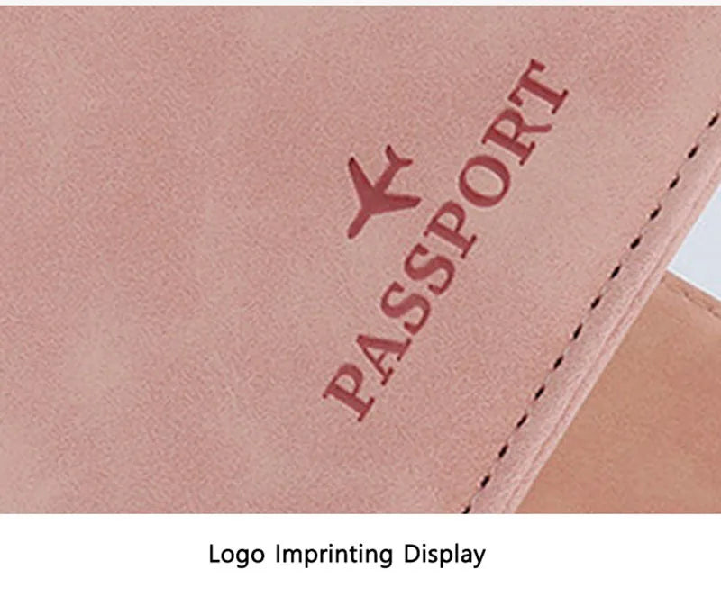 Leather Passport Holder Covers Case Waterproof Travel Credit Card Wallet Cute Passport Book for Women/Men Buckle Passport Cover