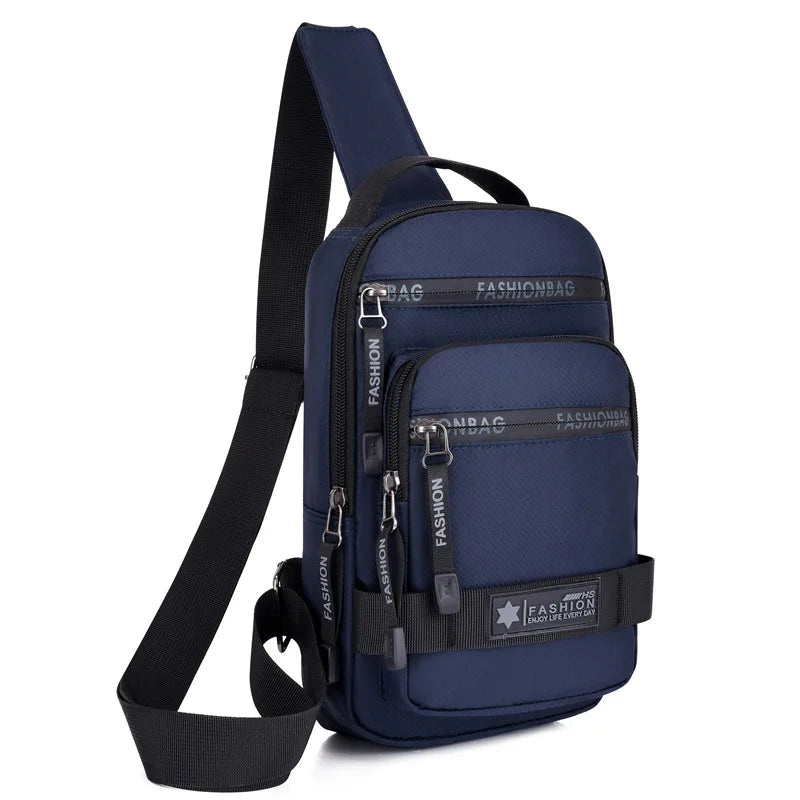 Chest Bag For Men New Large Capacity Shoulder Travel Lightweight Nylon Crossbody Bag Backpack