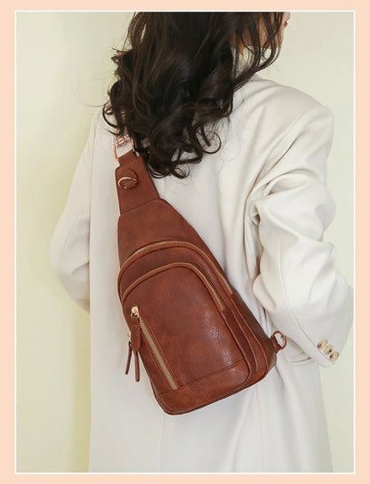 Women Bag Fashion Sling Bag for Woman High Quality PU Leather Pack Crossbody Chest Bolsa Feminina Sacs À Main Shoulder Messenger