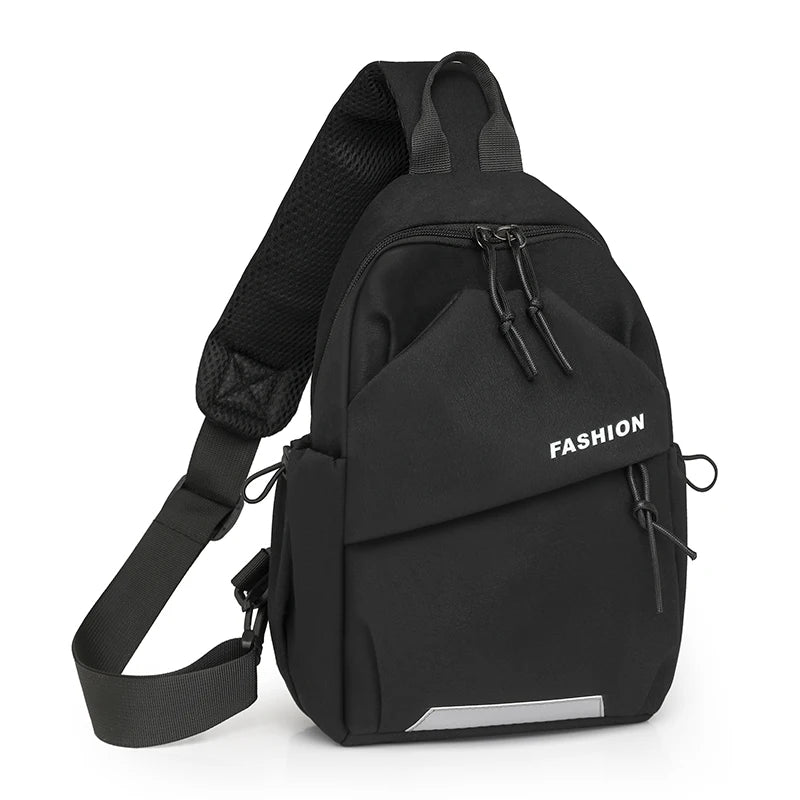1piece fashion nylon messenger bag, Women's chest bag, adjustable shoulder strap, zipper closure, suitable for outdoor, sports, commuting