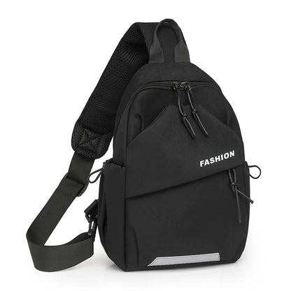 1piece fashion nylon messenger bag, Women's chest bag, adjustable shoulder strap, zipper closure, suitable for outdoor, sports, commuting
