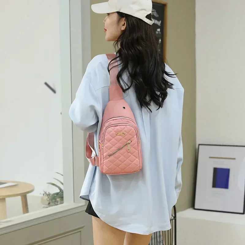 Women's Crossbody Bag Chest Bag Composite Fabric Leisure Shoulder Bag Ladies Backpack Embroidered
