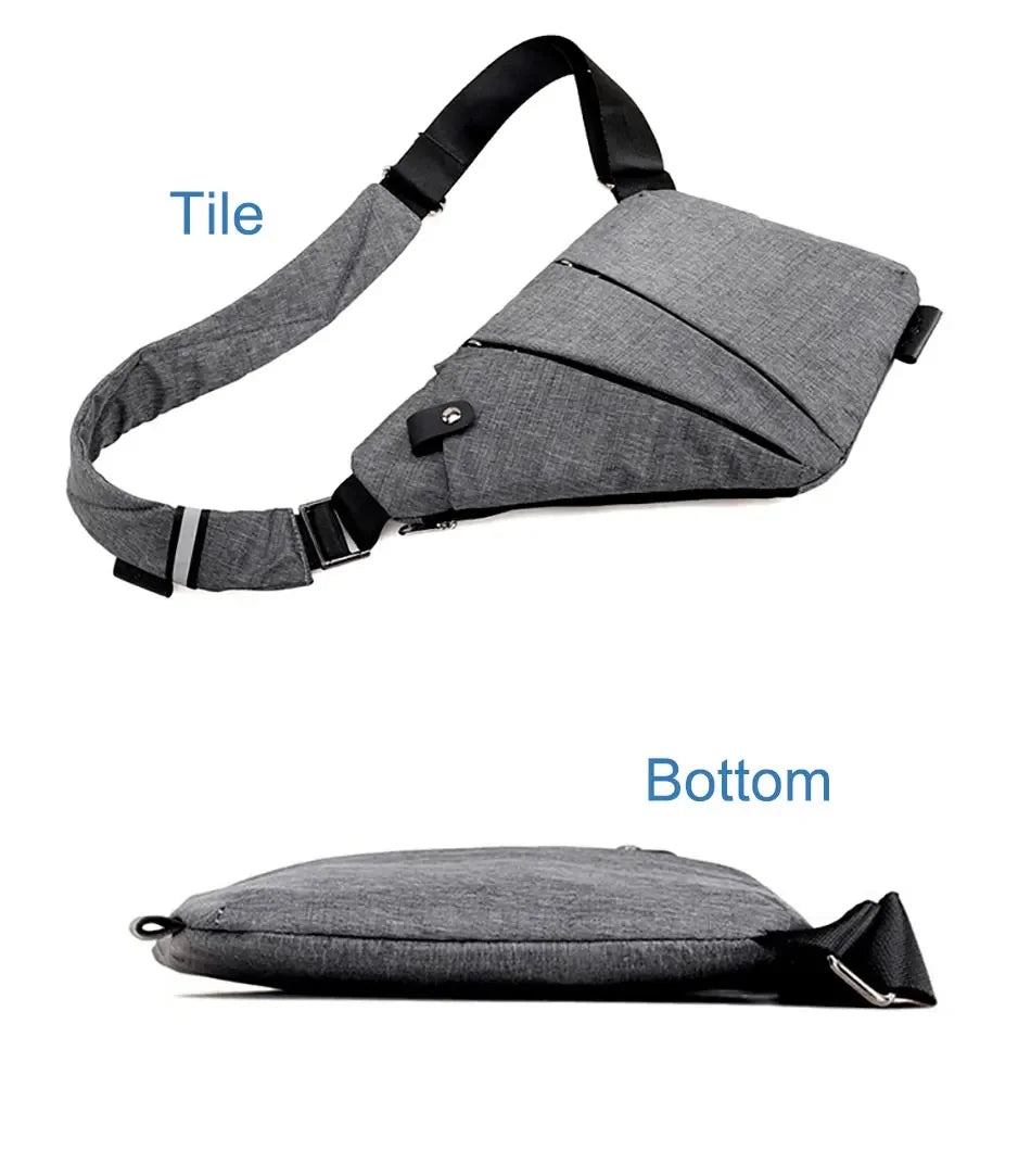 DIENQI Anti-theft Men Chest Bag Waterproof Chest Pack Travel  Personal Pocket Tactical Male Sling Bag Chest Cross body Bag Pauch