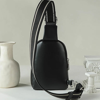 Unisex small chest bag 2024 new soft leather waist bag mobile phone bag fashionable and versatile women's one shoulder crossbody