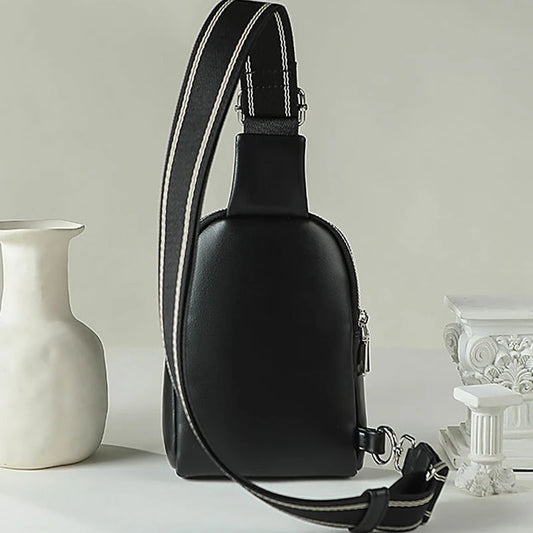 Unisex small chest bag 2024 new soft leather waist bag mobile phone bag fashionable and versatile women's one shoulder crossbody