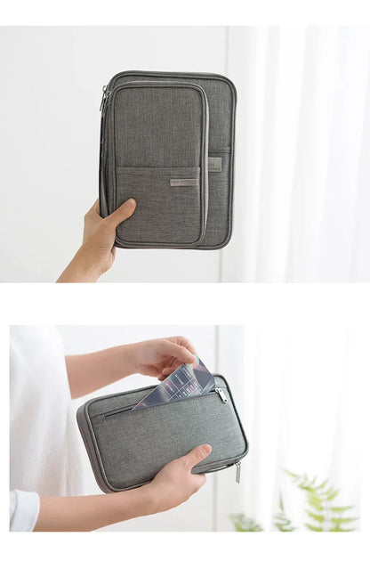 Women Multi-Function Waterproof Travel Passport Holder Cover Case Pink Bags Family Document Organizer Travel Accessories Bag