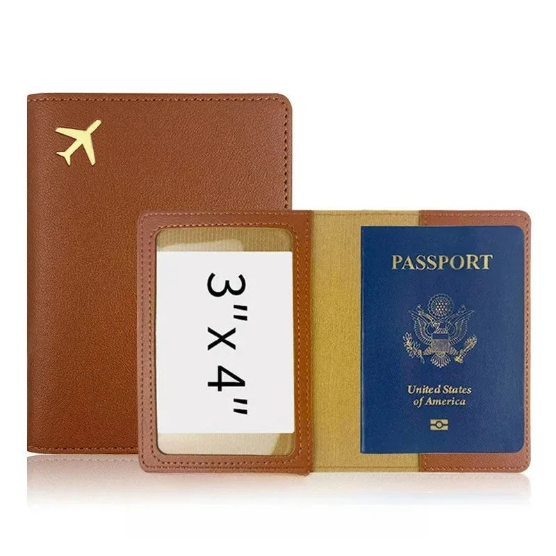 Passport Holder Case for Men Women Unisex Gold Airplane Travel Accessory Cover Lightweight Waterproof Rfid Blocking Slim Holder