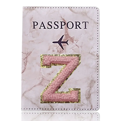 Fashion Passport Protective Cover Embroidery Letter Pattern Travel Passport Holder Wallet Gift PU Leather Card Case Cover Unisex