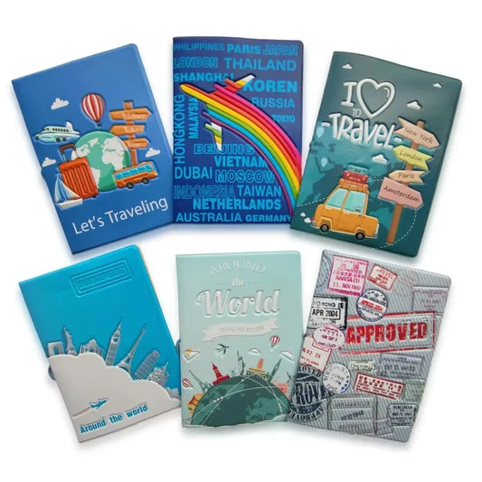 Fashion Emboss Women's Passport Cover Print Girls Boys ID Card Holder Travel Ticket Passport Case
