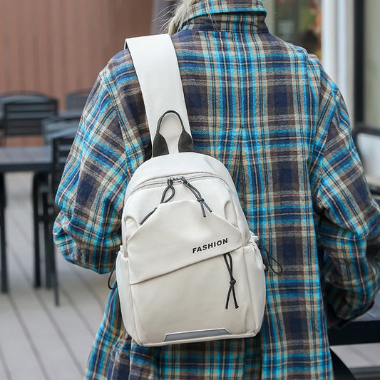 1piece fashion nylon messenger bag, Women's chest bag, adjustable shoulder strap, zipper closure, suitable for outdoor, sports, commuting