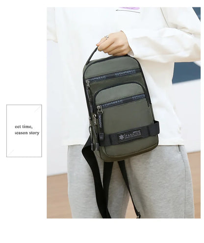 Chest Bag For Men New Large Capacity Shoulder Travel Lightweight Nylon Crossbody Bag Backpack