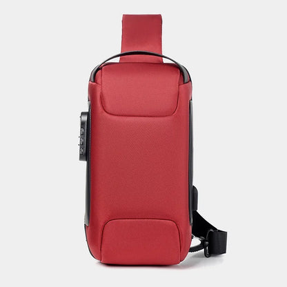 Men's Usb Crossbody Bag Anti-Theft Shoulder Bags Waterproof Oxford Waist Bag Multifunction Short Travel Messenger Chest Pack