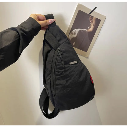 Droplet Shaped Nylon Waterproof Unisex Chest Bag Women Sport Phone Crossbody Bag Men Cycling Portable Versatile Shoulder Bag