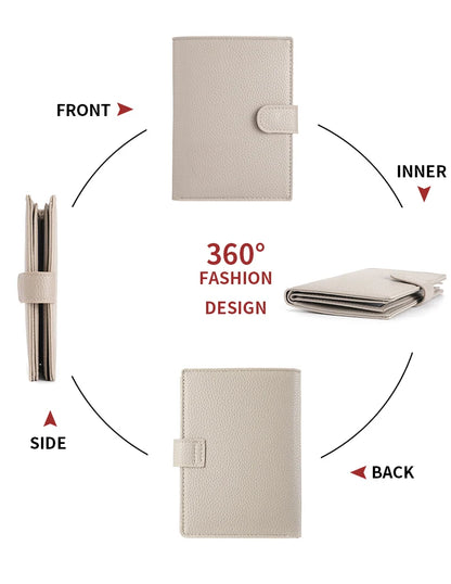 Men's And Women's PU Leather Wallet Travel Passport Wallet Multi Card Slot Credit Card Holder Wallet Travel Accessories