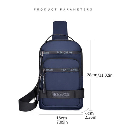 Chest Bag For Men New Large Capacity Shoulder Travel Lightweight Nylon Crossbody Bag Backpack