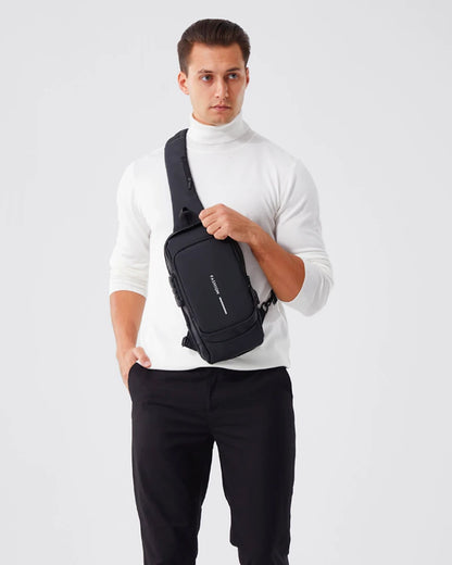 New Brand Designer Men Crossbody Bag PU Leather Classic Anti-Theft Shoulder Bag Chest Bag Multifunctional for Men