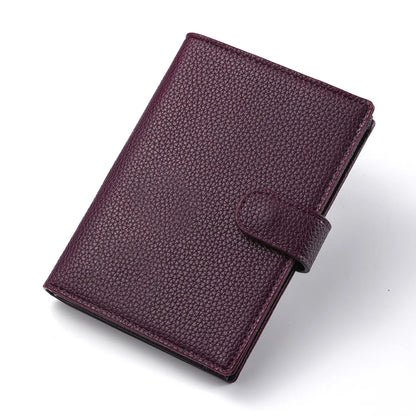 Men's And Women's PU Leather Wallet Travel Passport Wallet Multi Card Slot Credit Card Holder Wallet Travel Accessories