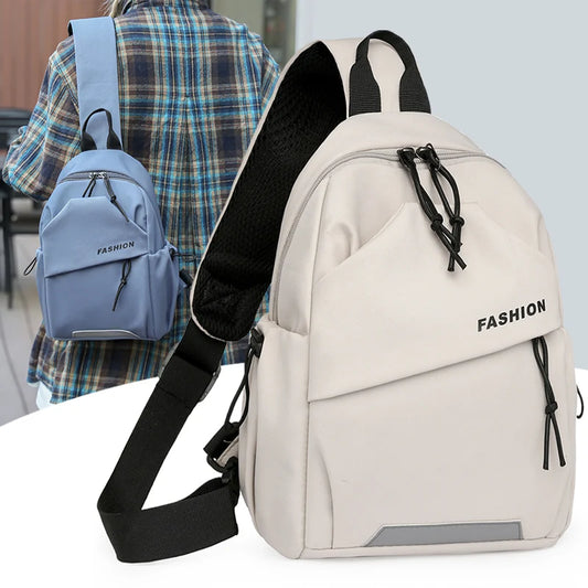 1piece fashion nylon messenger bag, Women's chest bag, adjustable shoulder strap, zipper closure, suitable for outdoor, sports, commuting