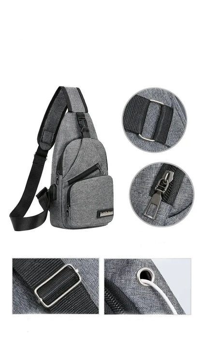Chest Bag Men's One Shoulder Crossbody Bag Large Capacity Outdoor Sports Leisure Fashion Small Shoulder Bag Backpack Men's