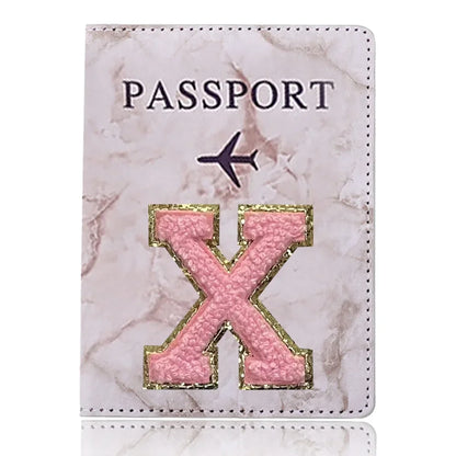 Fashion Passport Protective Cover Embroidery Letter Pattern Travel Passport Holder Wallet Gift PU Leather Card Case Cover Unisex