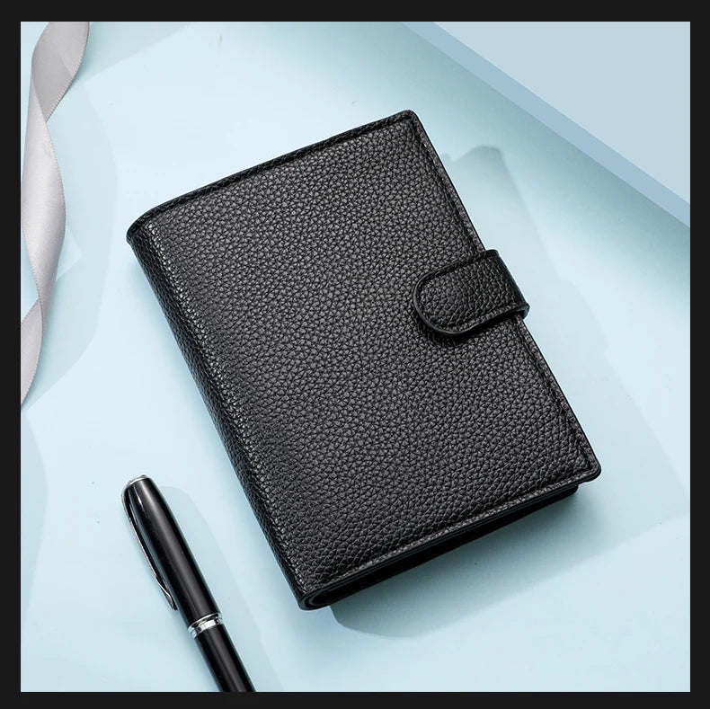 Men's And Women's PU Leather Wallet Travel Passport Wallet Multi Card Slot Credit Card Holder Wallet Travel Accessories