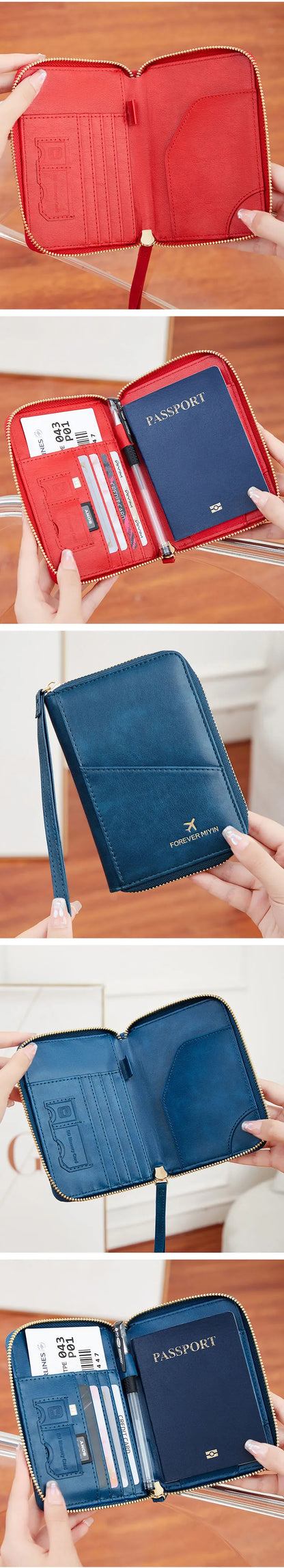New retro passport bag for men and women RFID fashionablepassport cover multifunctionalPUleather passport clip travelaccessories