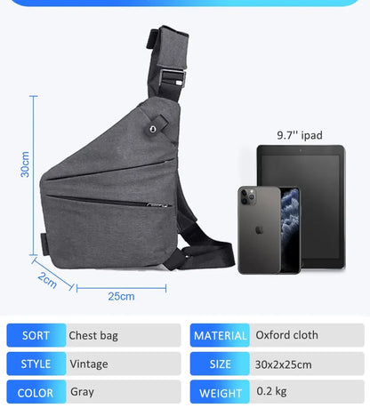 DIENQI Anti-theft Men Chest Bag Waterproof Chest Pack Travel  Personal Pocket Tactical Male Sling Bag Chest Cross body Bag Pauch