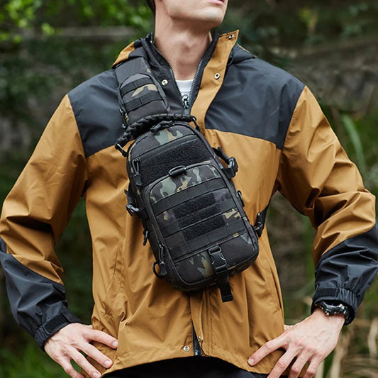 Men's Camping Chest Bag Tactical Sports Shoulder Outdoor Fanny Pack Hiking Climbing Cycling Fishing MOLLE System Sling Bags