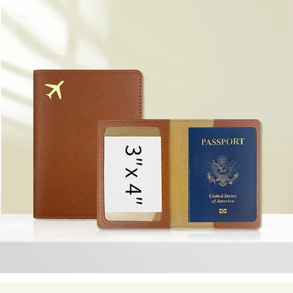 Passport Holder Case for Men Women Unisex Gold Airplane Travel Accessory Cover Lightweight Waterproof Rfid Blocking Slim Holder