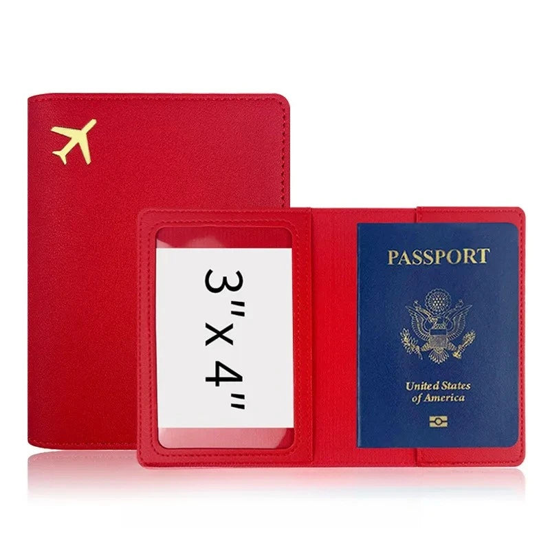 Passport Holder Case for Men Women Unisex Gold Airplane Travel Accessory Cover Lightweight Waterproof Rfid Blocking Slim Holder