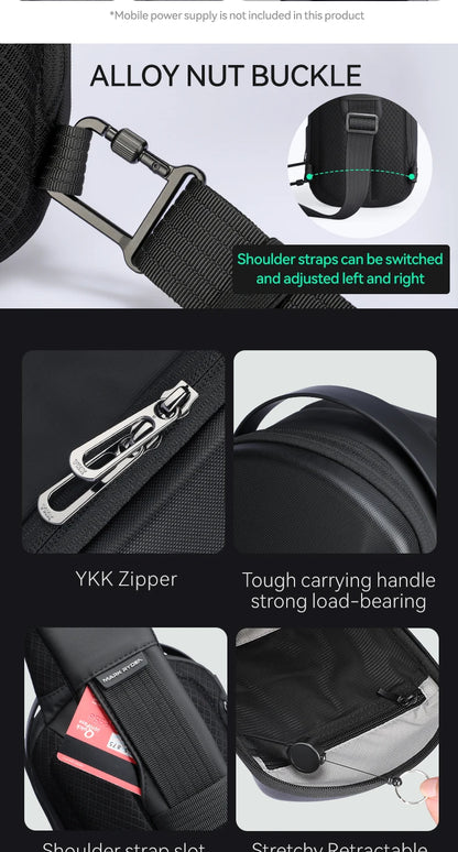 MarkRyden The Ratio Arc Mini:  Hard-shell Waterproof Daily Crossbody Bag USB Port