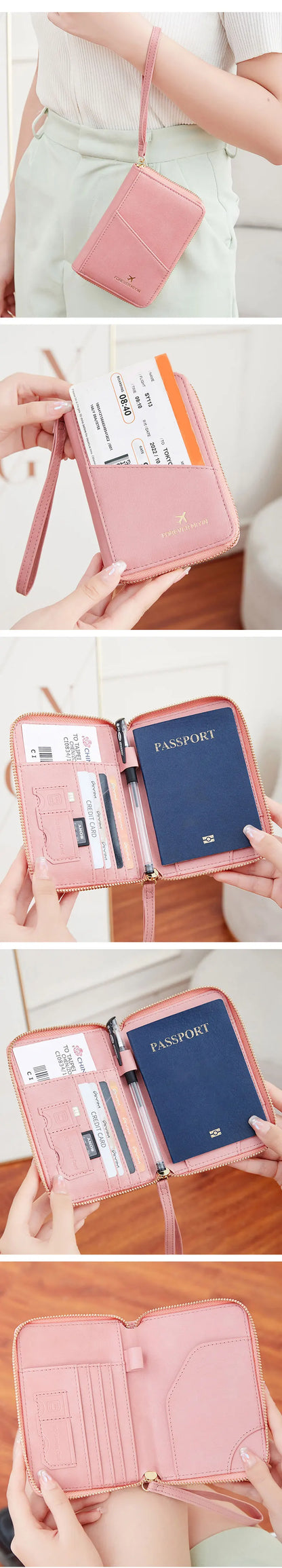 New retro passport bag for men and women RFID fashionablepassport cover multifunctionalPUleather passport clip travelaccessories
