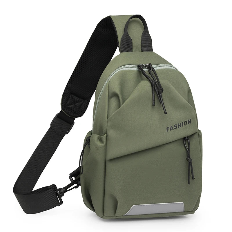 1piece fashion nylon messenger bag, Women's chest bag, adjustable shoulder strap, zipper closure, suitable for outdoor, sports, commuting