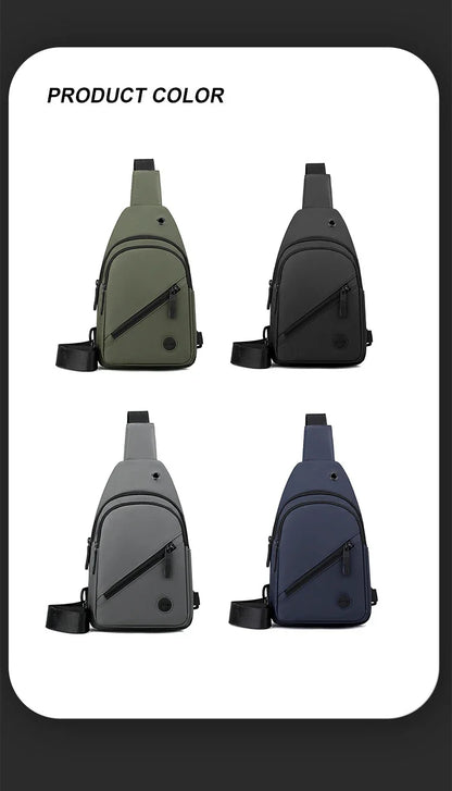 Lightweight Men's Chest Bag, Casual Nylon Crossbody Bag,Hiking Multipurpose Sling Bag for Outdoor Sports & Daily Commute