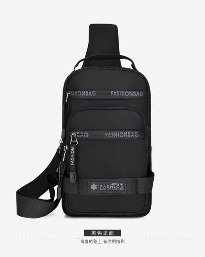 Chest Bag For Men New Large Capacity Shoulder Travel Lightweight Nylon Crossbody Bag Backpack
