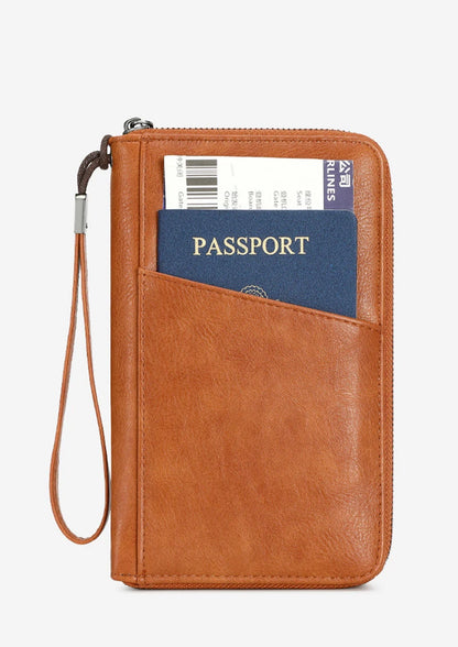 New Travel Passport Clip Wallet Women and Men Multifunctional PU Leather Card Holde RFID Anti Theft Swiping Wallets Storage Bag