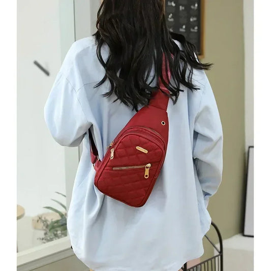 Women's Crossbody Bag Chest Bag Composite Fabric Leisure Shoulder Bag Ladies Backpack Embroidered