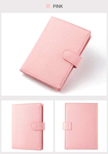 Men's And Women's PU Leather Wallet Travel Passport Wallet Multi Card Slot Credit Card Holder Wallet Travel Accessories
