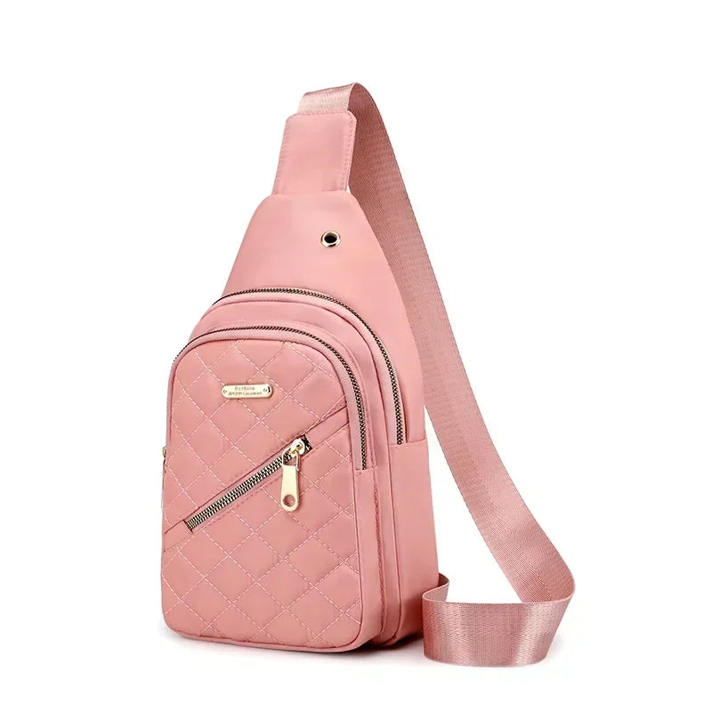 Women's Crossbody Bag Chest Bag Composite Fabric Leisure Shoulder Bag Ladies Backpack Embroidered