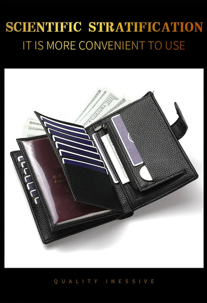 Men's And Women's PU Leather Wallet Travel Passport Wallet Multi Card Slot Credit Card Holder Wallet Travel Accessories