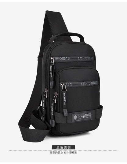 Chest Bag For Men New Large Capacity Shoulder Travel Lightweight Nylon Crossbody Bag Backpack