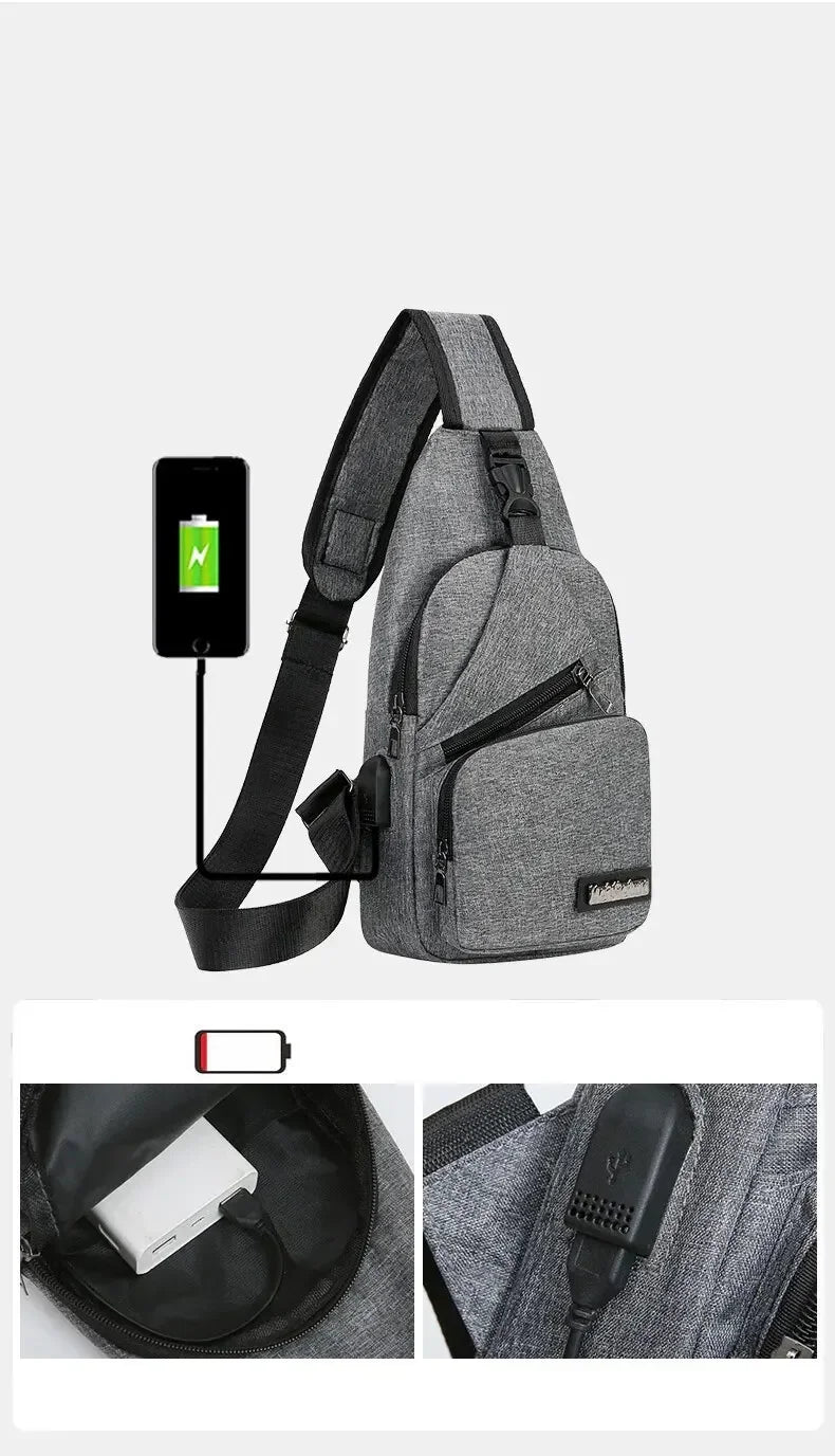 Chest Bag Men's One Shoulder Crossbody Bag Large Capacity Outdoor Sports Leisure Fashion Small Shoulder Bag Backpack Men's