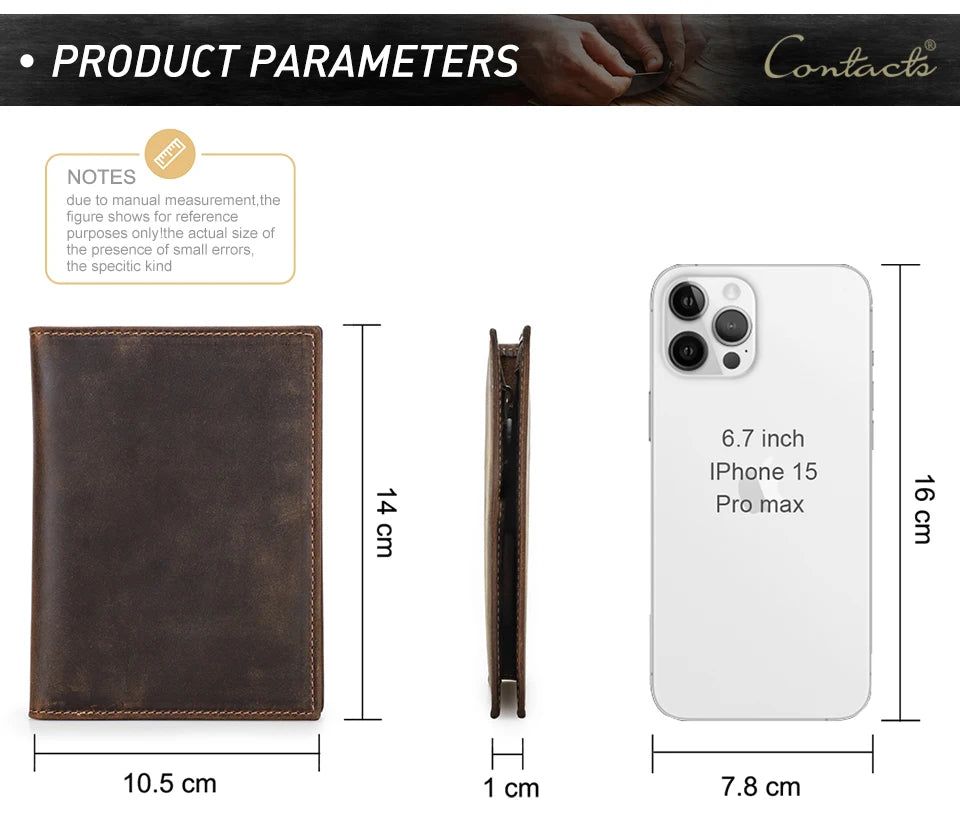 Genuine Cow Leather Passport Holder Travel Wallet with Airtag Case Anti-lost Pocket Pen Card Holder RFID Blocking Passport Cover