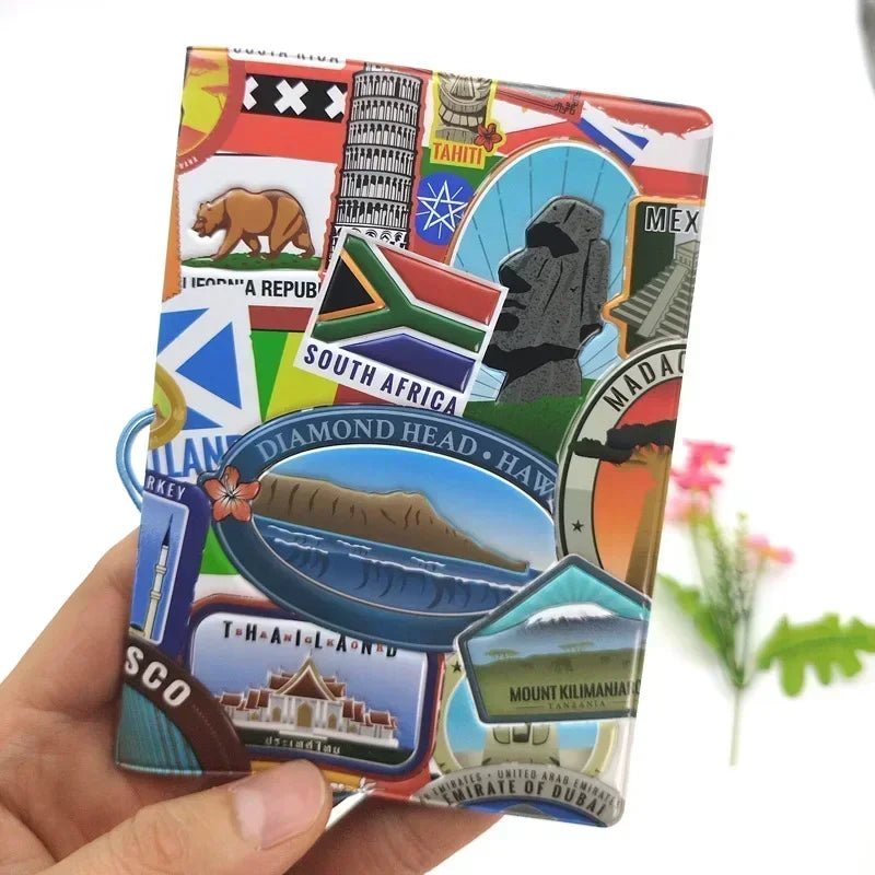 Creative Travel Passport Cover Wallet Bag Letter Men Women Pu Leather ID Address Holder Portable Boarding Travel Accessories
